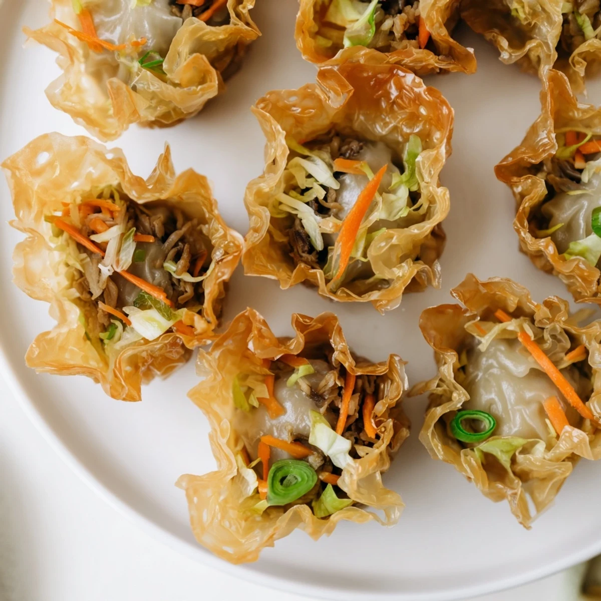 Golden, crispy edges on these delicious Crispy Rice Paper Dumplings, perfect for dipping.