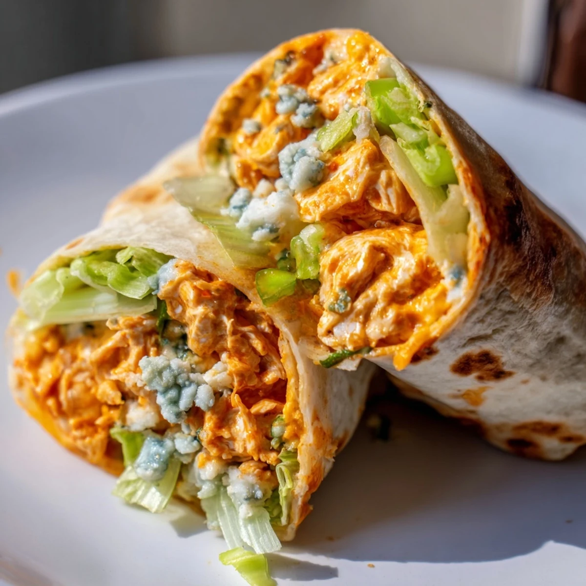 Warm, golden Buffalo Chicken Dip Wraps, with a creamy, spicy filling, ready to serve and enjoy.