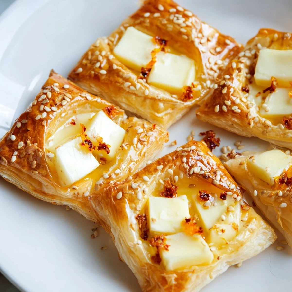 Chili Crisp Honey Brie Bites