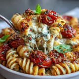 Golden roasted feta melts into a vibrant tomato sauce, tossed with al dente pasta and fresh basil.  