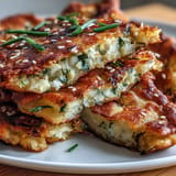 Crispy, savory Spring Onion Pancakes, bursting with fresh green onion flavor.