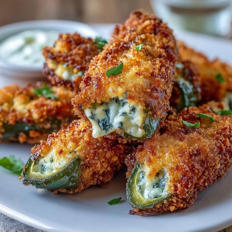 Golden-brown Air Fryer Jalapeño Poppers with bubbly cheddar and creamy filling on a rustic plate.