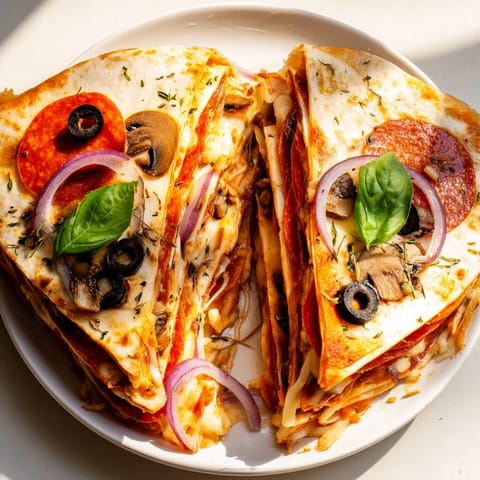 Cheesy tortilla pizza wrap