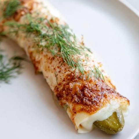 Warm and cheesy melted cheese pickle rolls, offering a satisfying crunch and savory flavors.