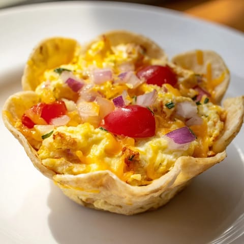 Fluffy eggs and gooey cheese fill crispy tortilla shells in this easy Sheet Pan Breakfast Tacos recipe.