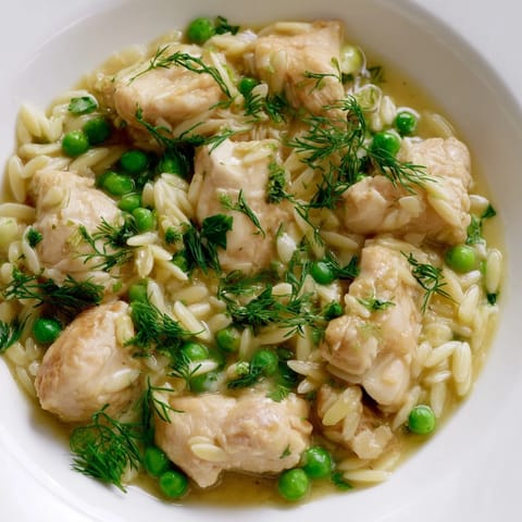 Lemon Herb Chicken Orzo Skillet