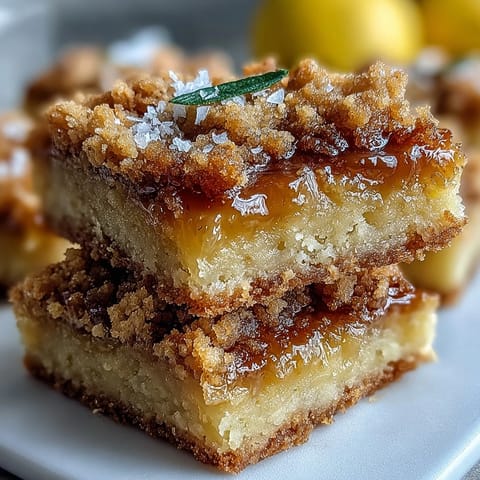 A close-up slice of Homemade Lemon Crumb Bars reveals tangy lemon curd nestled between buttery cookie layers.