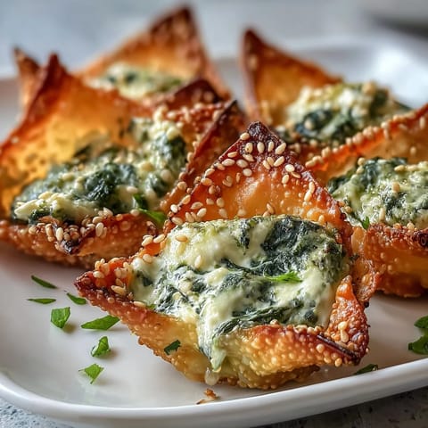 Golden baked Mediterranean Spinach and Feta Cheese Crisps in a muffin tin, topped with fresh parsley and sesame seeds.