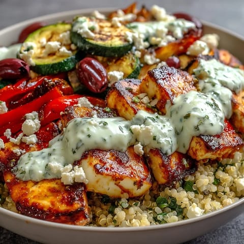 Healthy Grilled Mediterranean Bowl