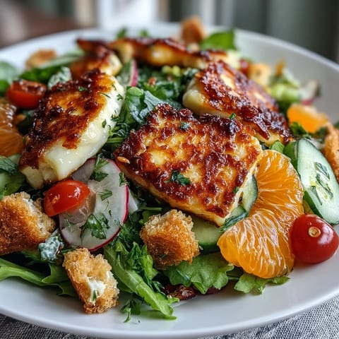 Crispy sourdough croutons and fresh greens tossed in a zesty sumac dressing.