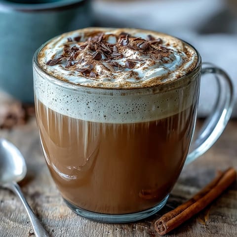 A warm mug of Hojicha Latte with Vanilla Extract, topped with delicate foam art and a cozy afternoon vibe.