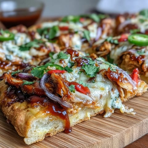 Smoky BBQ chicken flatbread pizza with melty mozzarella, red onions, and cilantro—perfect for summer grilling nights.  