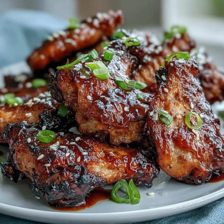 A close-up of Coca Cola Chicken Wings shows a rich, caramelized glaze and charred edges, perfect for a game-day snack or dinner.