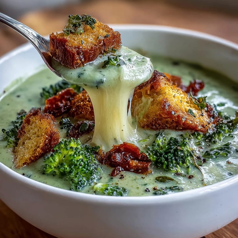 Delicious Broccoli Cheddar Soup, a comforting bowl perfect for any meal.