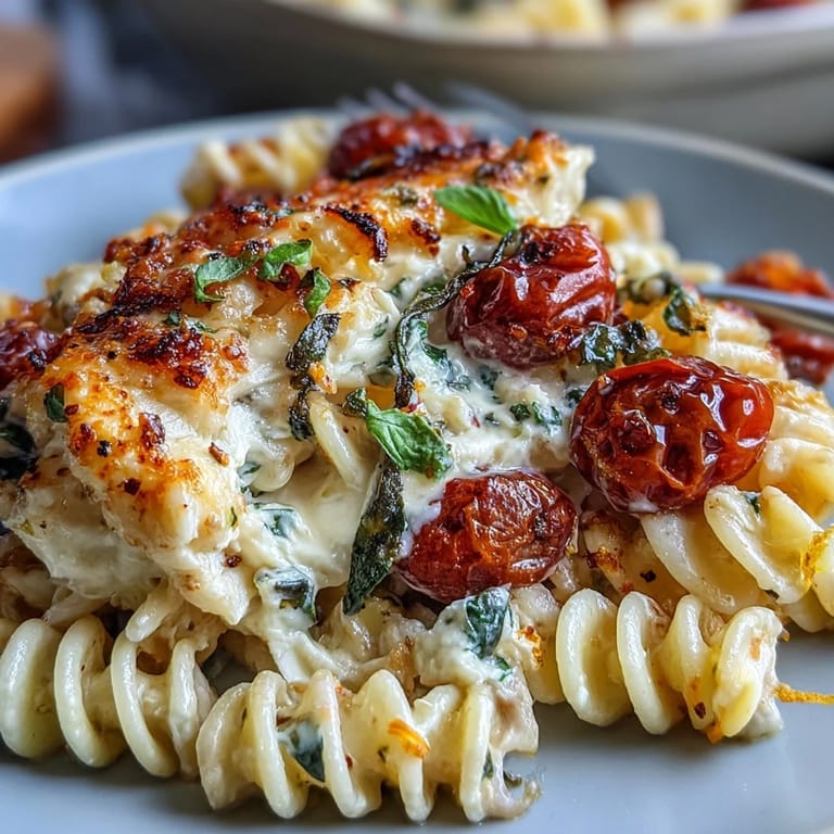 Aromatic baked feta and bursting cherry tomatoes create a luscious sauce for this vegetarian pasta dish.