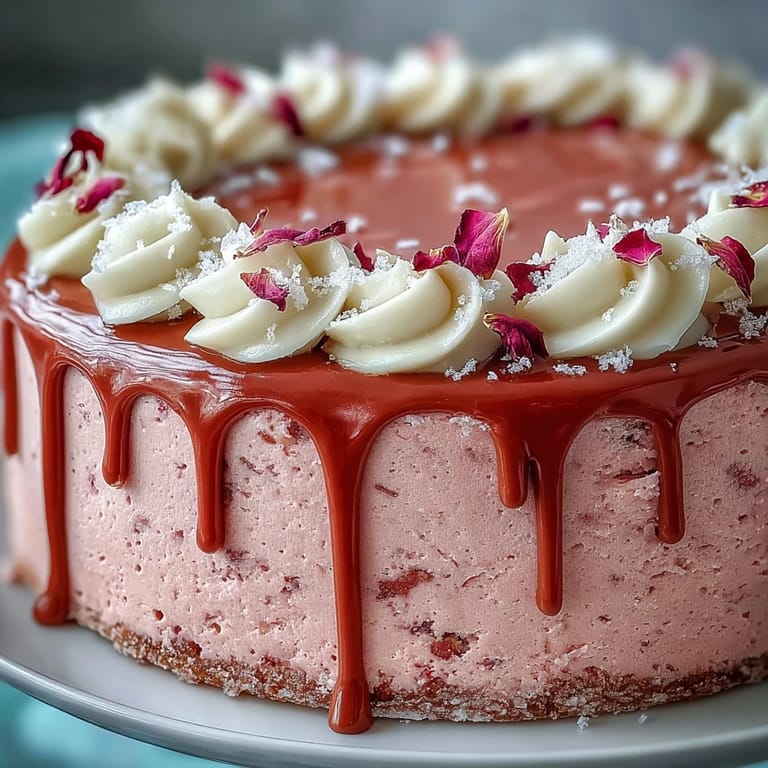 Irresistible Bridal Shower Rosé Velvet Cake, ready to impress with its delicate floral notes.