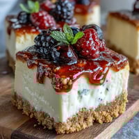 Bite-sized cheesecakes with graham cracker crust, topped with fresh berries and festive diploma picks for graduation parties.